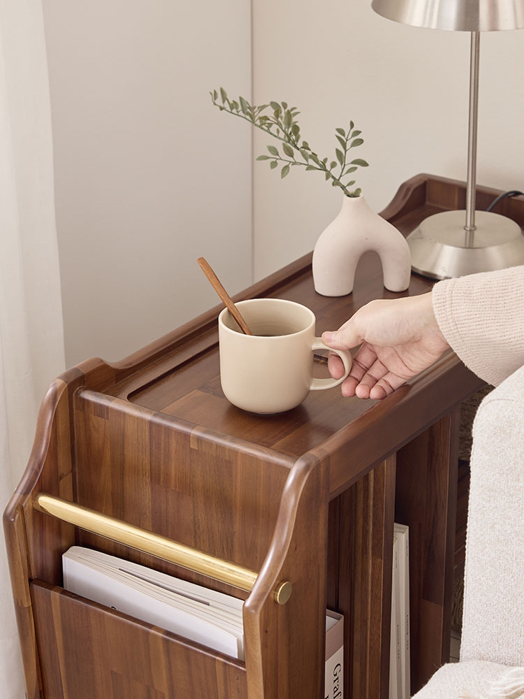 [무료배송] 오크빌 베르 원목 트롤리 이동식 카트 우드 웨건 선반 트레이