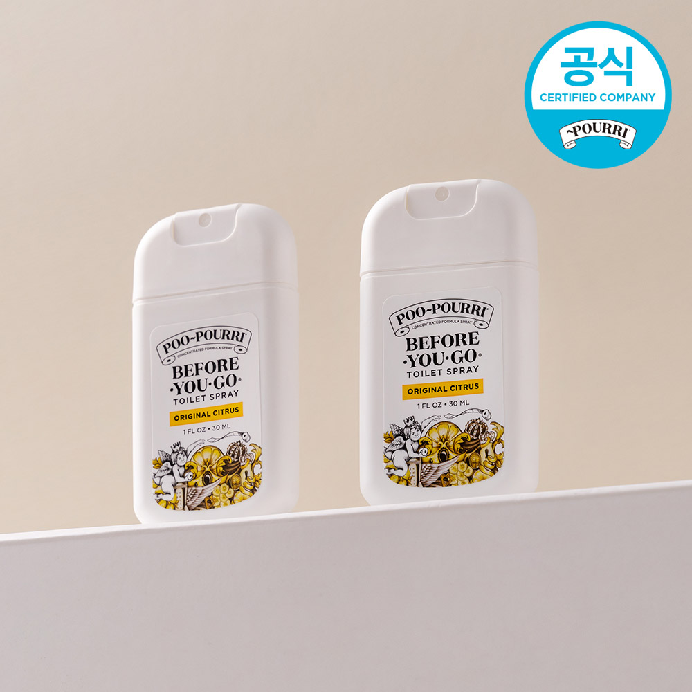 [리본쇼핑백 증정] 푸푸리 토일렛 퍼퓸 화장실 냄새 차단 방향제 똥냄새 제거 오리지널시트러스, 30ml, 2개
