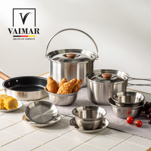 바이마르 스텐 코펠 세트 냄비 식기 그릇 후라이팬 12종(+전용가방)