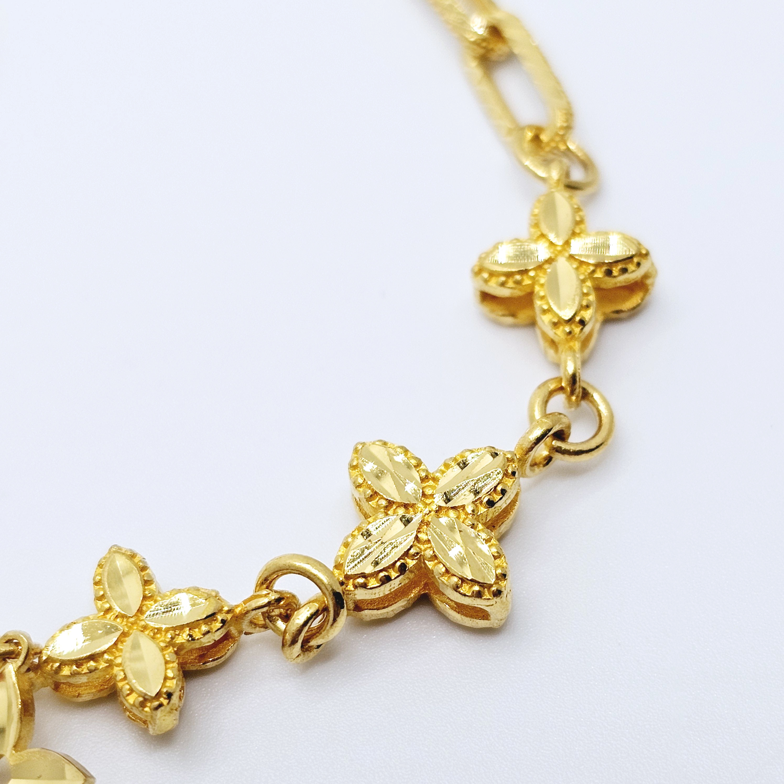 24k 클립체인 네잎클로버 여자 순금팔찌 - 상세 이미지 3