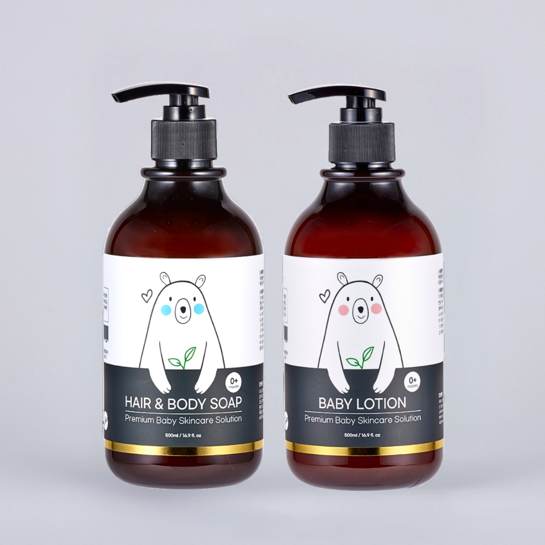 나투라비타 신생아 아기 로션+헤어&숍 세트 500ml 대용량 키즈 베이비 바디워시 로션 - 상품 이미지