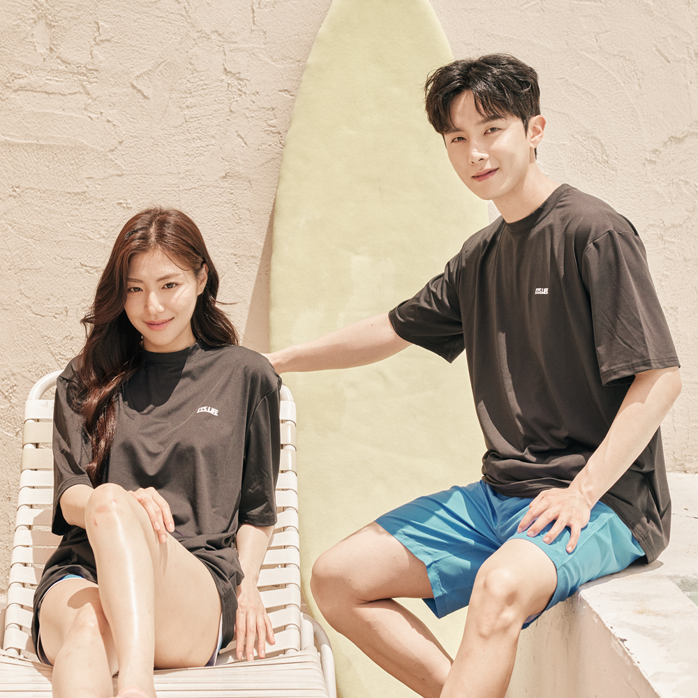 이츠라이프 오버핏 래쉬가드 긴팔 반팔 집업 빅사이즈 엄마 루즈핏 상의 남자 여자 - 상세 이미지 3