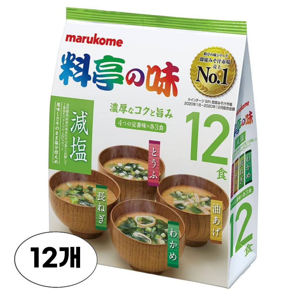 마루코메 미소된장 일본 미소시루 저염 12식 X 12개 - 상품 이미지
