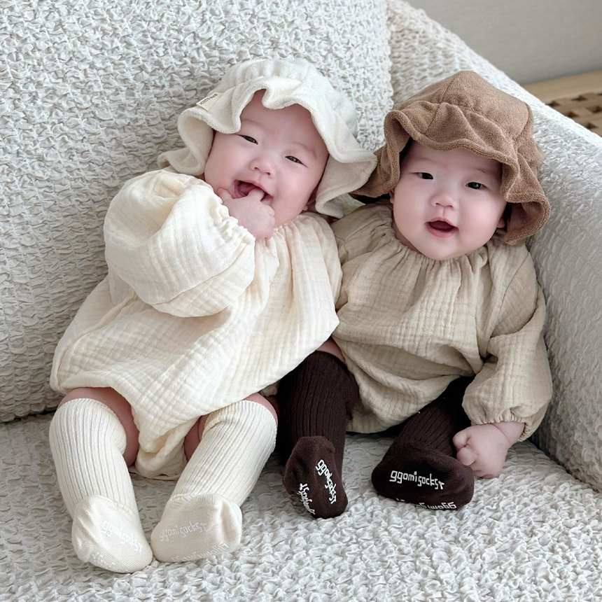 [바니블라썸] 신생아바디슈트 룸퍼 롬퍼 신생아옷 거즈 아기바디수트 아기옷 내츄럴