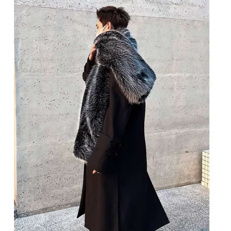 남성 밍크 목도리 페이크퍼 모피 폭스퍼 스카프 워커 - 상세 이미지 3