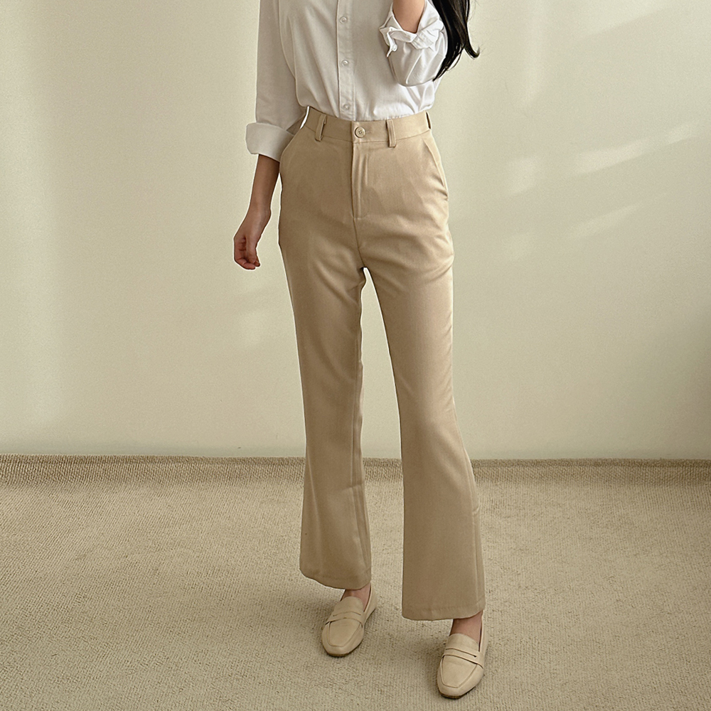 여자 부츠컷 슬랙스 여성 바지 하이웨스트 스판 정장바지 - 상세 이미지 3