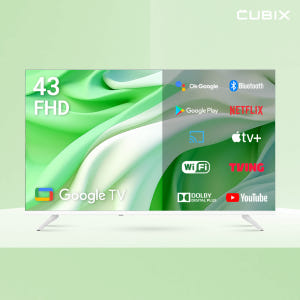 큐빅스 109cm(43인치) FHD LED TV 화이트 구글 스마트티비 ... 개봉기 | 실사용 후기 - 상품 이미지 2
