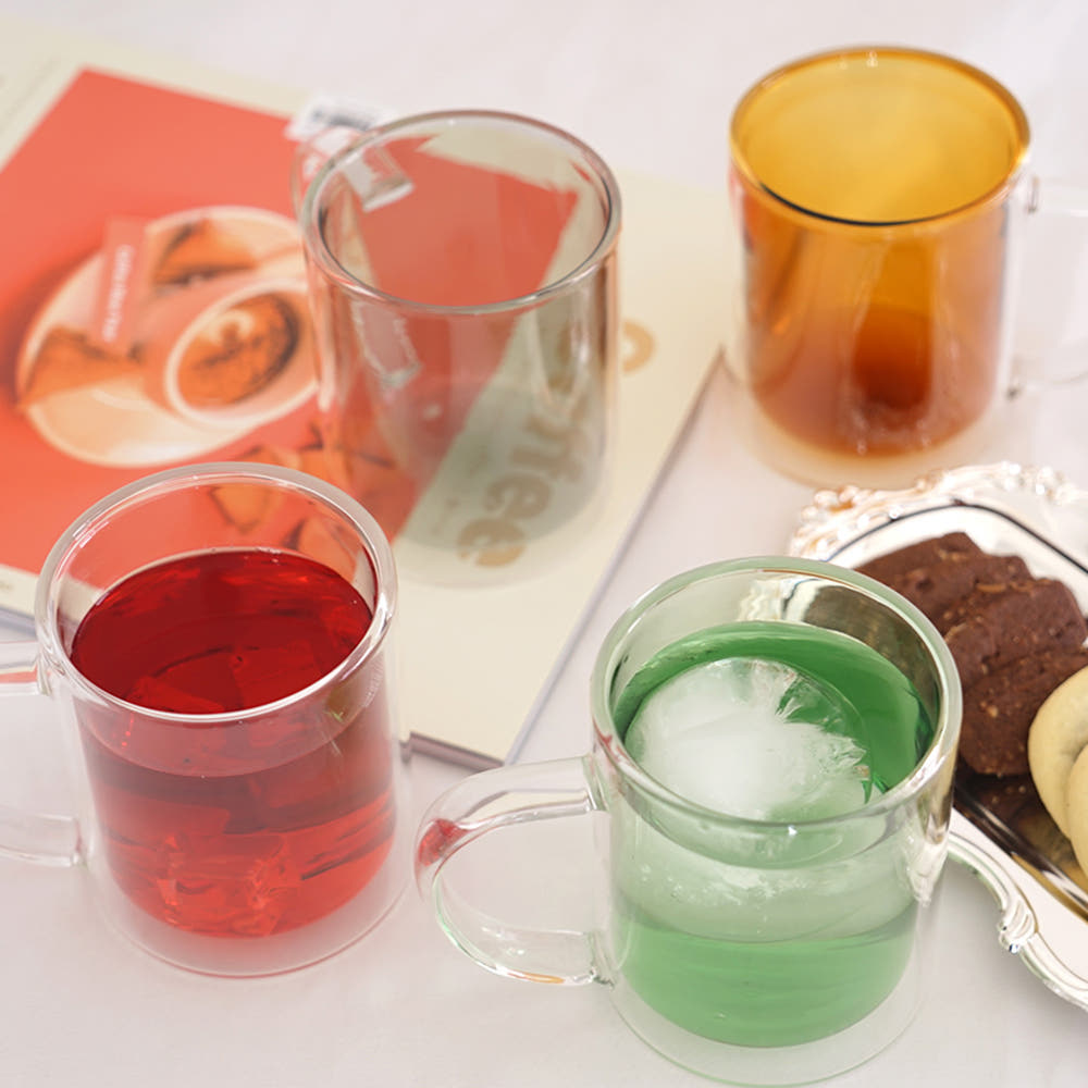 더블월 이중 내열 유리컵 300ml 머그컵 유리 머그잔 투명 - 상세 이미지 2