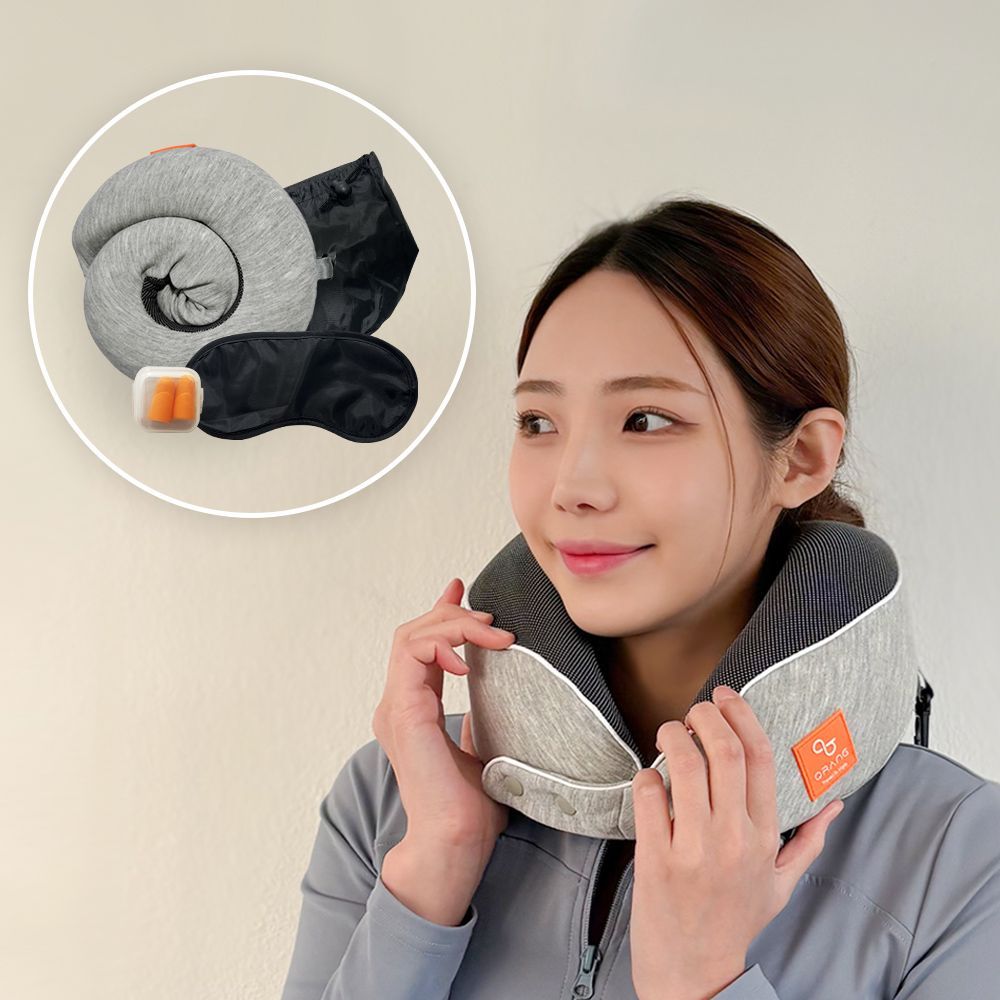 큐랑 큐슬립 고급 메모리폼 여행용목베개+안대+귀마개 3종세트
