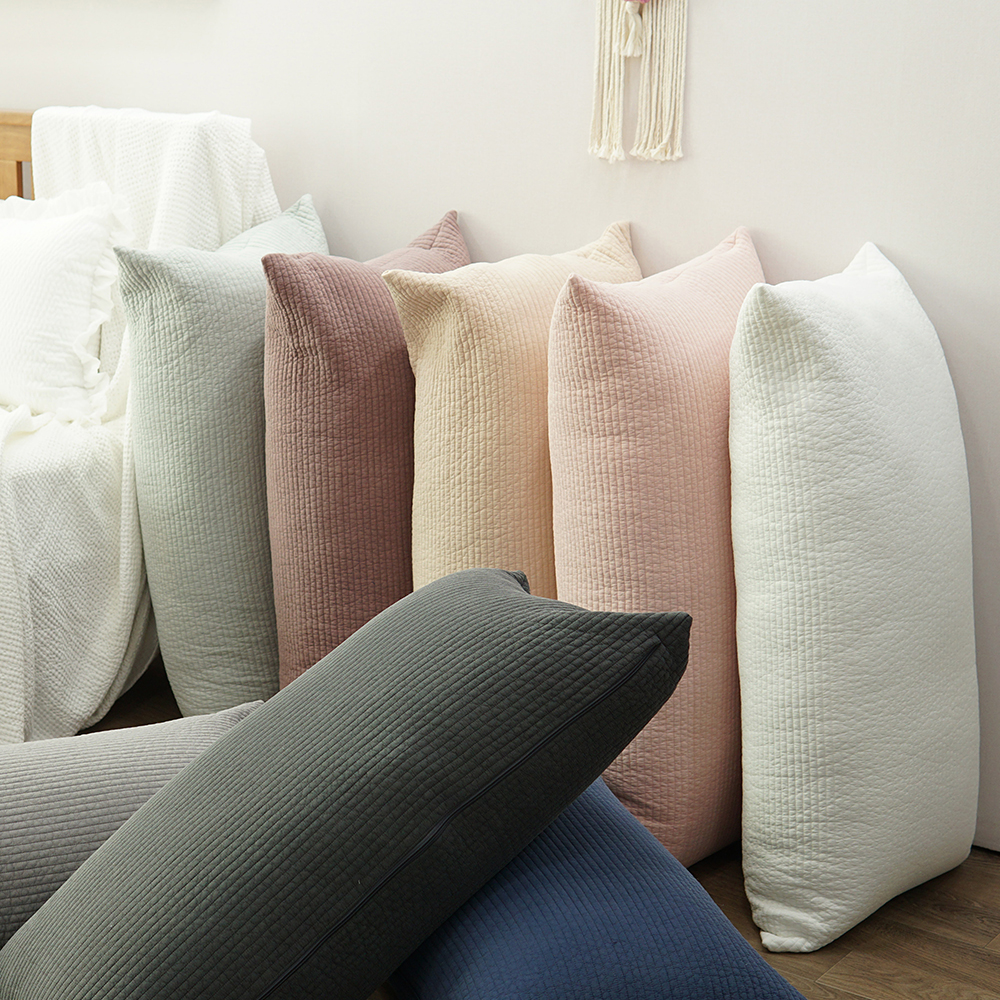 피그먼트 60수 줄누빔 등받이쿠션 소파 침대 대형베개 알러지케어 등쿠션 솜포함