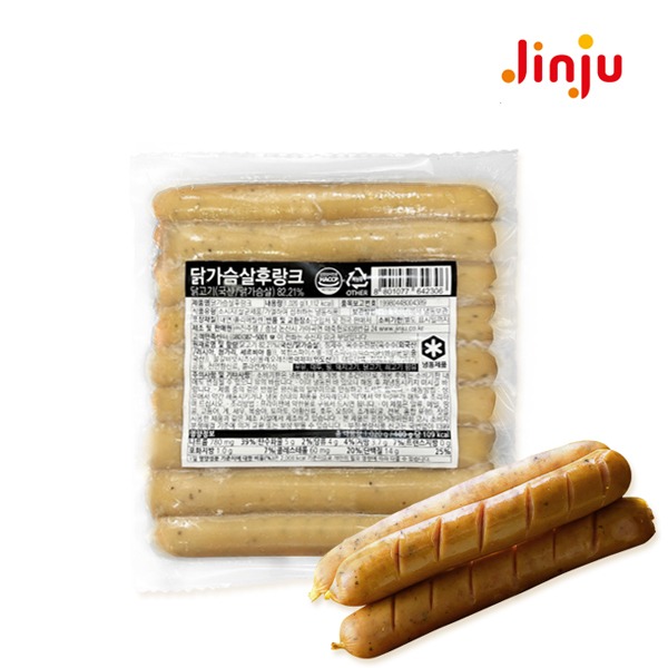 [업소용] 냉동 닭가슴살 후랑크 소세지 1kg 10개입 3박스 - 상품 이미지