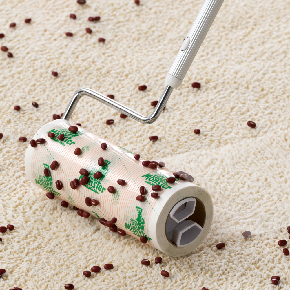 몬스터 겔 테이프클리너 돌돌이 밀대 옷먼지 머리카락 제거 바닥클리너 핸들+거치대+리필2P 세트