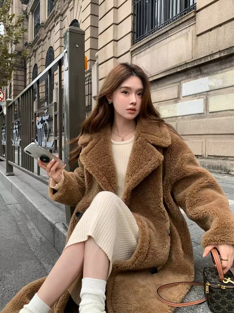 테디베어 코트 램스울 리얼 양털 퍼 코트 3color - 상세 이미지 3