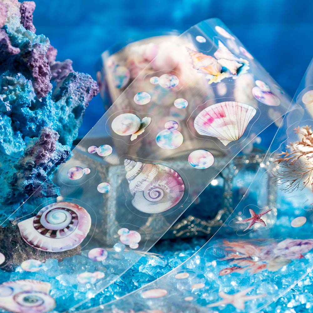 깊은 바다의 빛 시리즈 고래 물고기 조개 불가사리 다이어리꾸미기 칼선 키스컷마테 바다의 비밀 - 상세 이미지 3