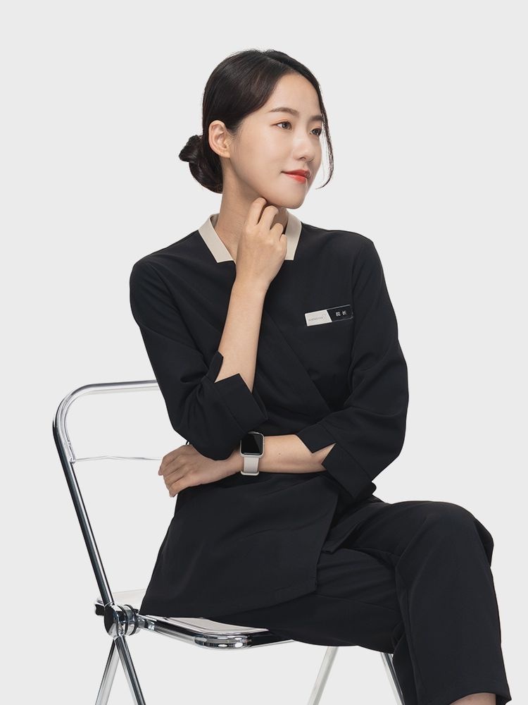 뷰티샵 에스테틱 관리사 가운 미용사 근무복 빅사이즈 유니폼 - 상세 이미지 5