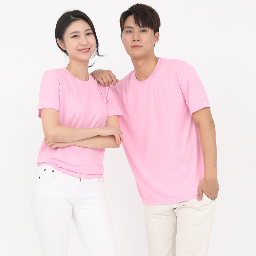(16color)쿨론기능성연핑크라운드 반팔티셔츠 식당 업소가게티 주방위생복 홀서빙복 - 상세 이미지 5