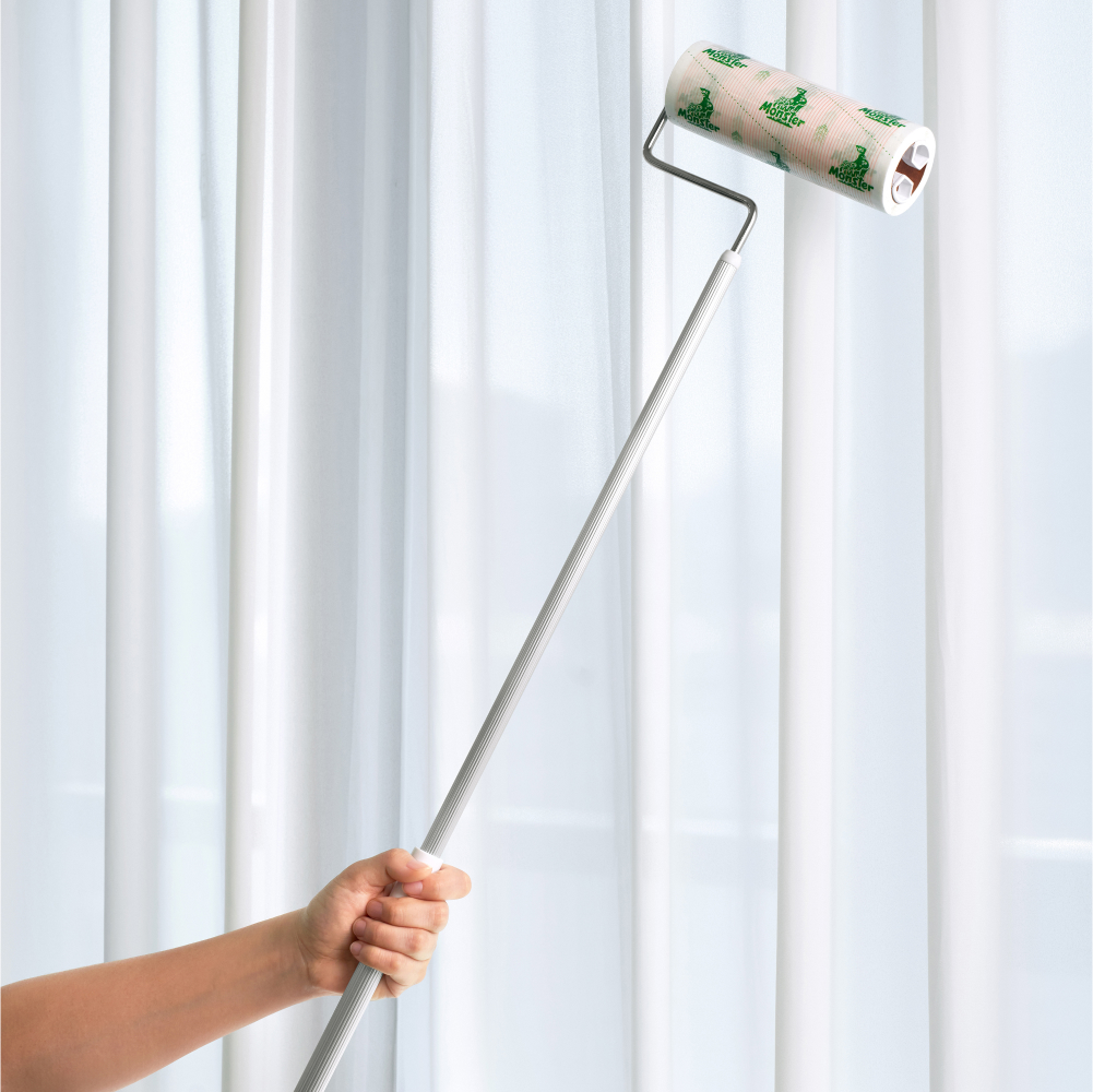 몬스터 겔 테이프클리너 돌돌이 밀대 옷먼지 머리카락 제거 바닥클리너 핸들+거치대+리필2P 세트