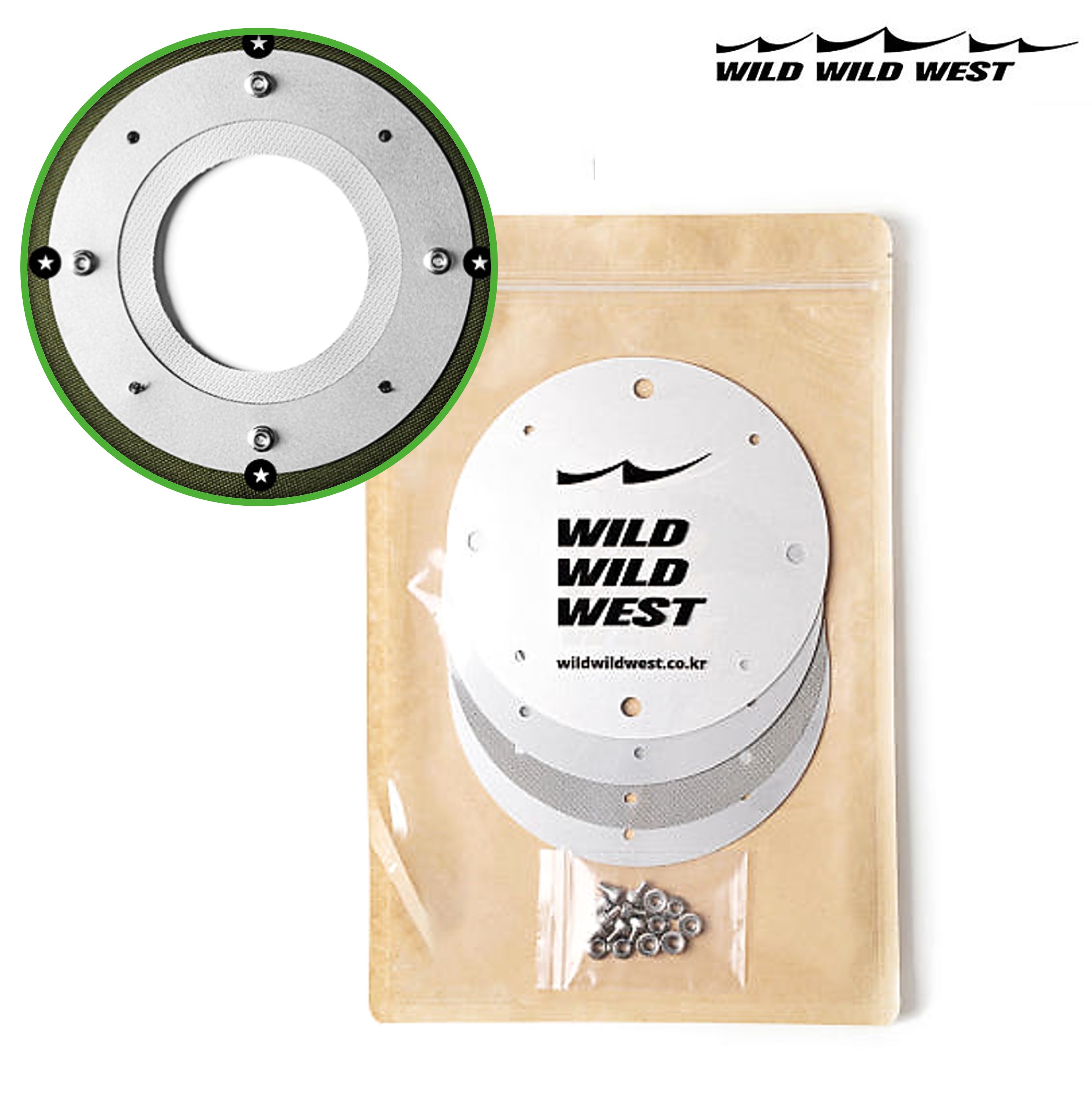 와일드와일드웨스트 홀잭 키트 알루미늄 DIY 텐트 보호 화목난로 연통구멍 와와웨