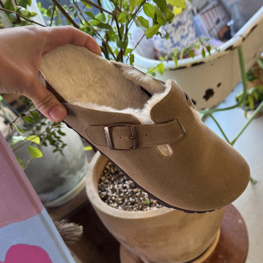 3.5cm 양털 커플 블로퍼 따뜻한 말랑 크로스 쿠션 슬리퍼 LAVUEDE4968 이미지 8