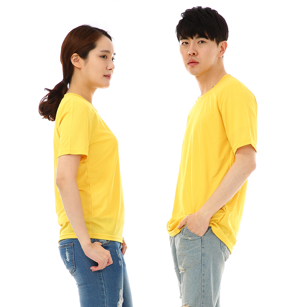 (16color)쿨론기능성노랑라운드 반팔티셔츠 식당 업소가게티 주방위생복 홀서빙복 - 상세 이미지 4