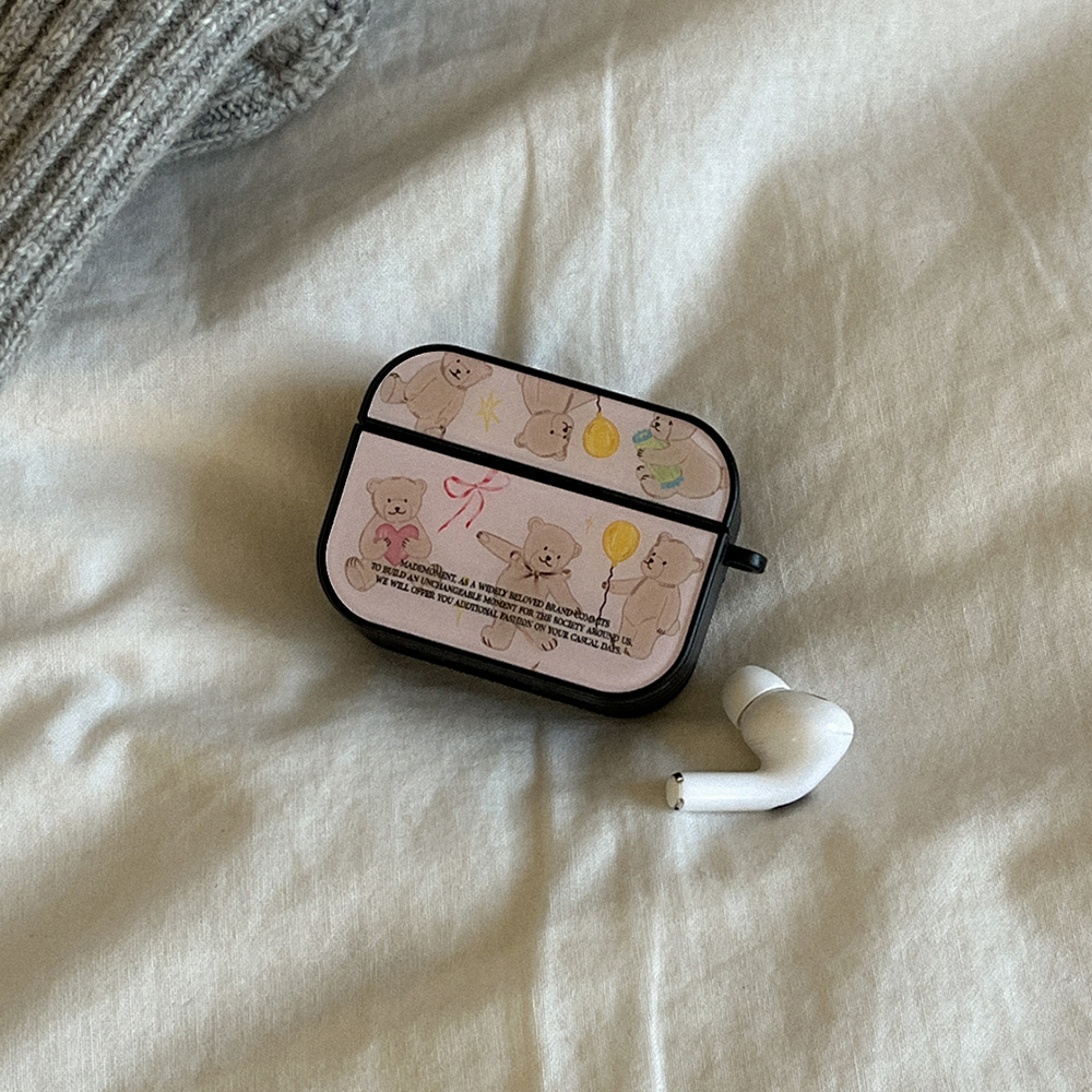 sweet bear pattern 에어팟 프로 케이스 하드 범퍼