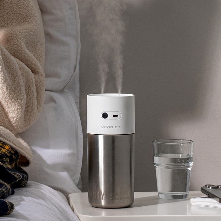 벤딕트 미니 가습기 초음파 사무실 탁상용 스텐 휴대용 무선 통세척 휴미디