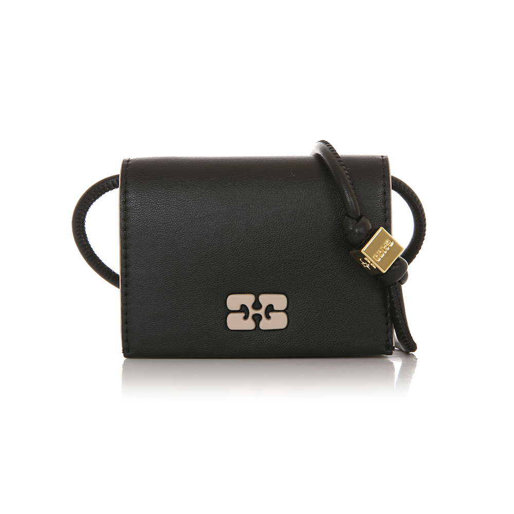 가니 보우 리사이클 레더 스트랩 블랙 월렛 A5396 099 (2025 S/S) - 메인 이미지