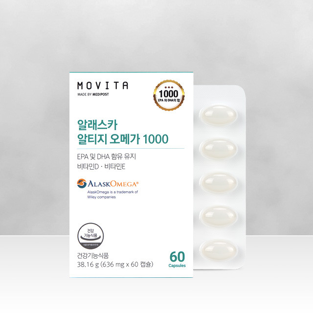 모비타 알래스카 알티지오메가1000 rTG 고함량 EPA DHA 오메가3 60캡슐, 3개
