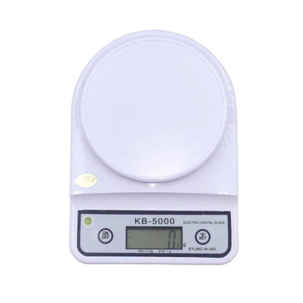 UH 디지털 정밀 전자저울 베이킹 계량 주방 이유식 저울 가정용 5kg, 1g, 화이트 - 상품 이미지