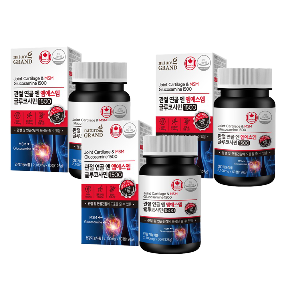 글루코사민 엠에스엠 관절 연골 건강 MSM 60정, 3개