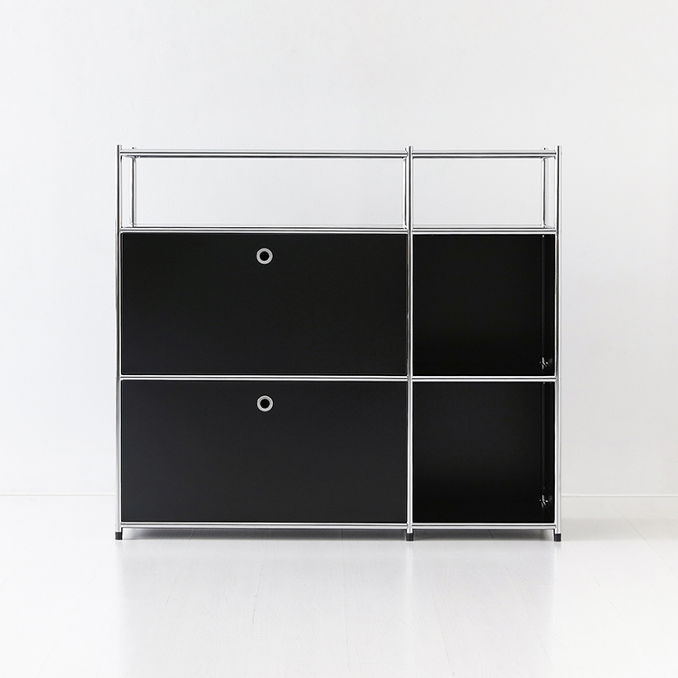 심플리 2x3 수납장 2문 BC618 1150mmx400mmx1020mm, 3단, 매트블랙 7240.0344 - 메인 이미지