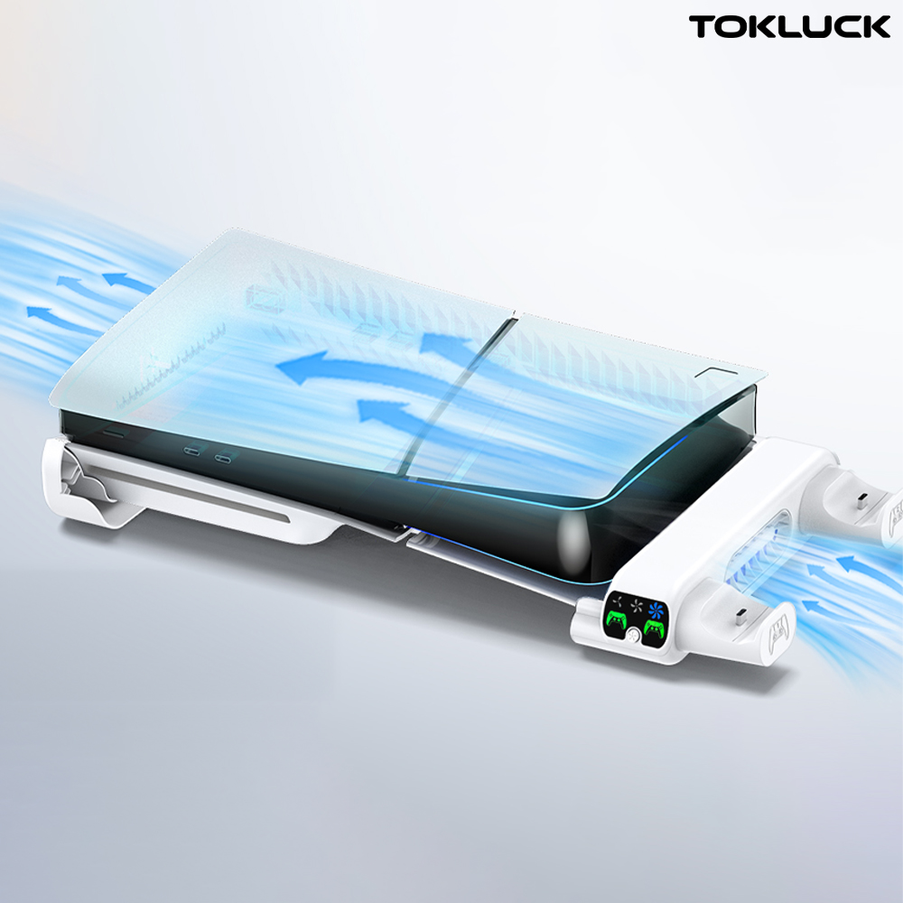 PS5 프로 슬림 스탠드 쿨러 수평 거치대 TOKLUCK - 상세 이미지 4