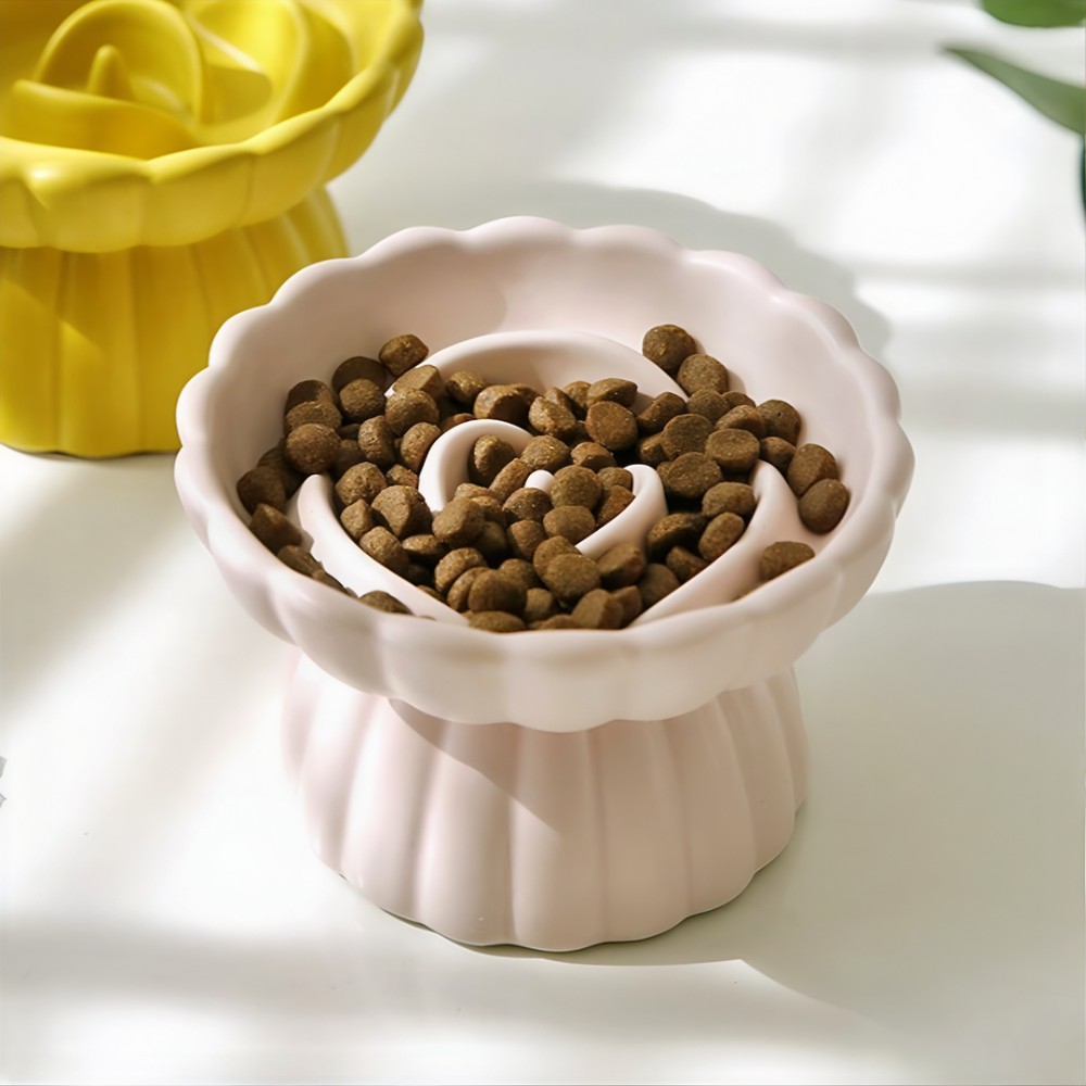 급체방지 슬로우 도자기 높이 밥그릇 사료 애견 고양이 강아지 대형견 중형견 소형견