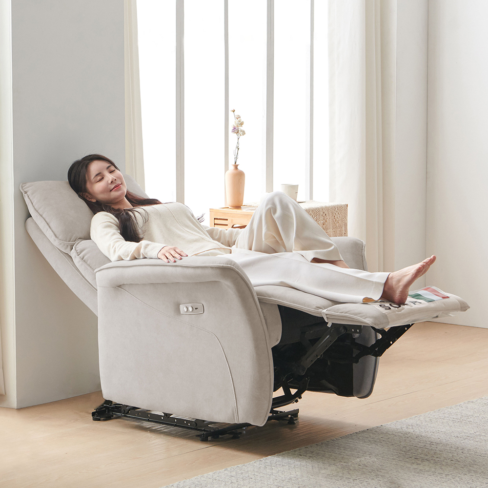 로빈 조야 패브릭 1인용 소파 전동 리클라이너 의자
