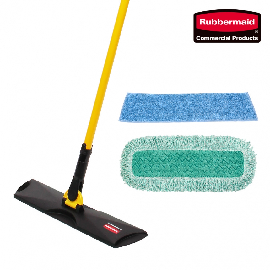 러버메이드 극세사 바닥밀대 패드 세트 (본품+패드2/46cm) 물걸레 먼지청소