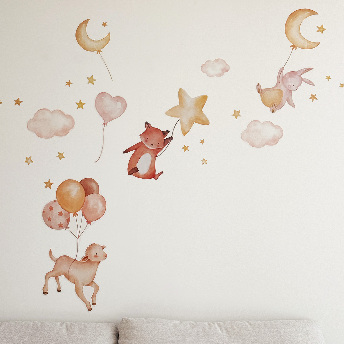 아카시아봉봉 국내제작 월세이프 아기방 꾸미기 포인트 벽지 스티커 인테리어 아이방꾸미기 풍선