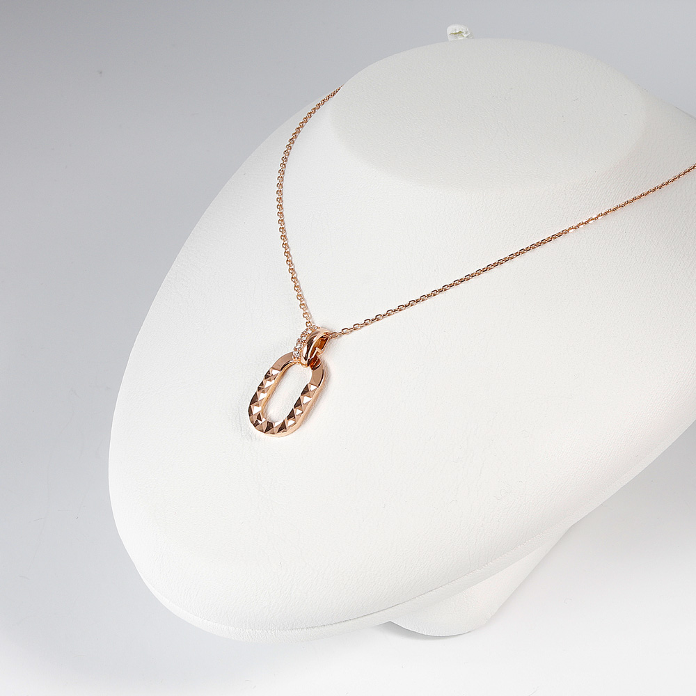 트위 큐빅 라운드 커팅 딸랑이 펜던트 목걸이 기념일 여자 친구 선물 14K 18K - 상세 이미지 5
