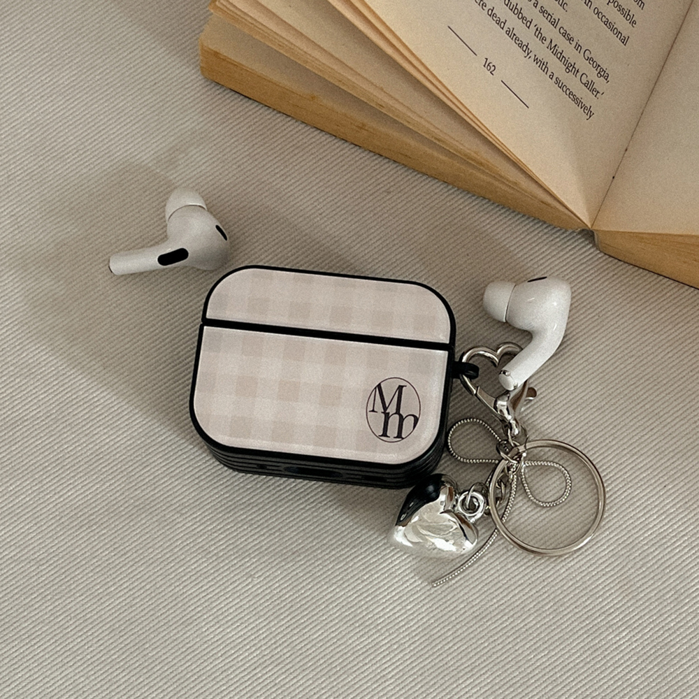 [mm] pastel check 에어팟 프로 케이스 하드 범퍼 blue