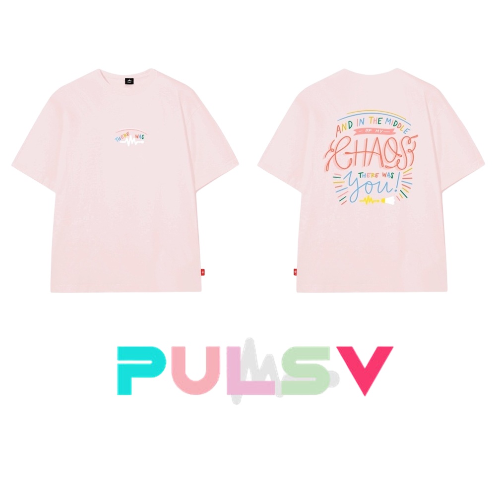 PULSV 펄스비 배드민턴 티셔츠 반팔 세미 오버핏 MELODY PINK 남여공용 - 상품 이미지