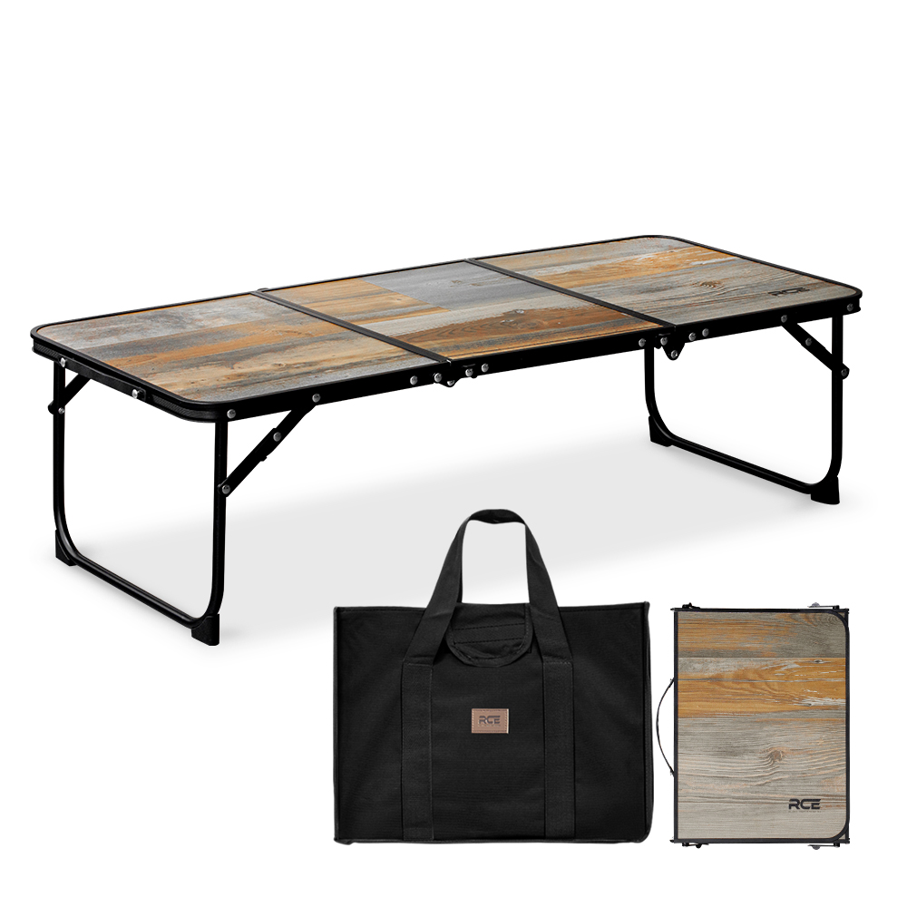 로티캠프 캠핑 테이블 원액션 접이식 미니 피크닉 경량 좌식 휴대용 다크우드