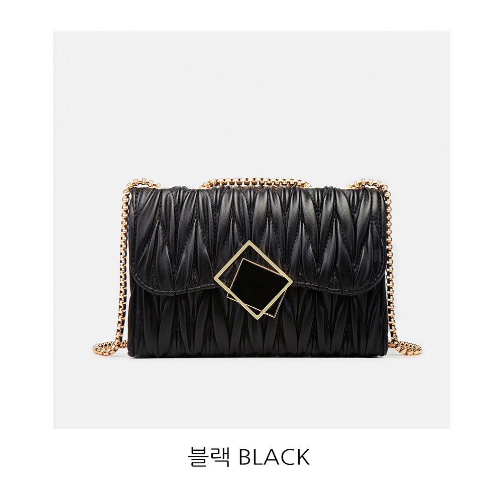 금속 체인 미니 숄더백 플랩 세로 퀄팅 데일리가방 세련된 작은 덮개형 숄더백 가방 - 상세 이미지 3