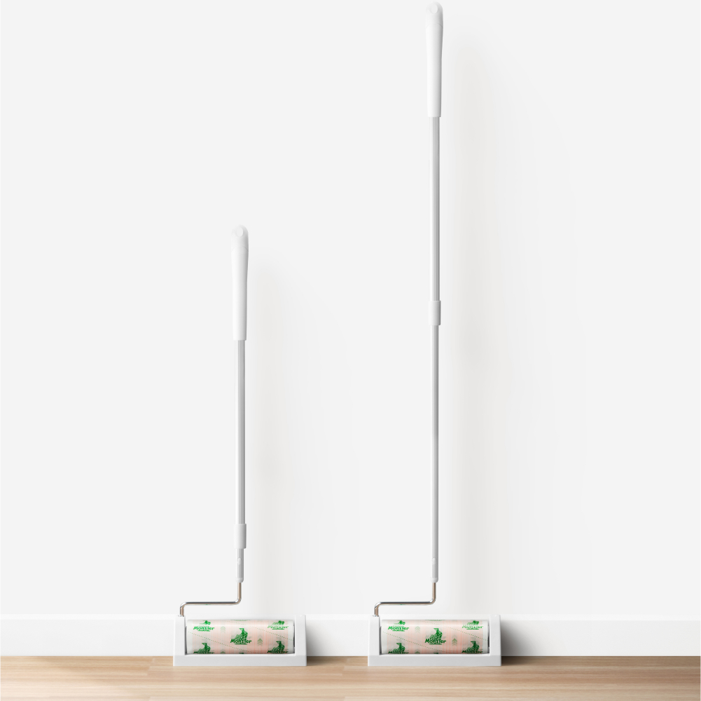 몬스터 겔 테이프클리너 돌돌이 밀대 옷먼지 머리카락 제거 바닥클리너 핸들+거치대+리필2P 세트