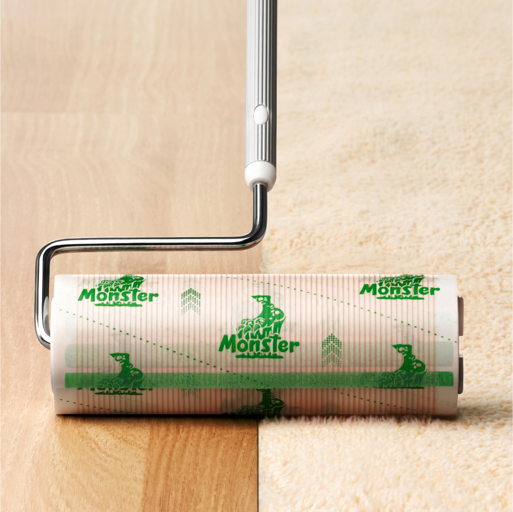 몬스터 겔 테이프클리너 돌돌이 밀대 옷먼지 머리카락 제거 바닥클리너 핸들+거치대+리필2P 세트