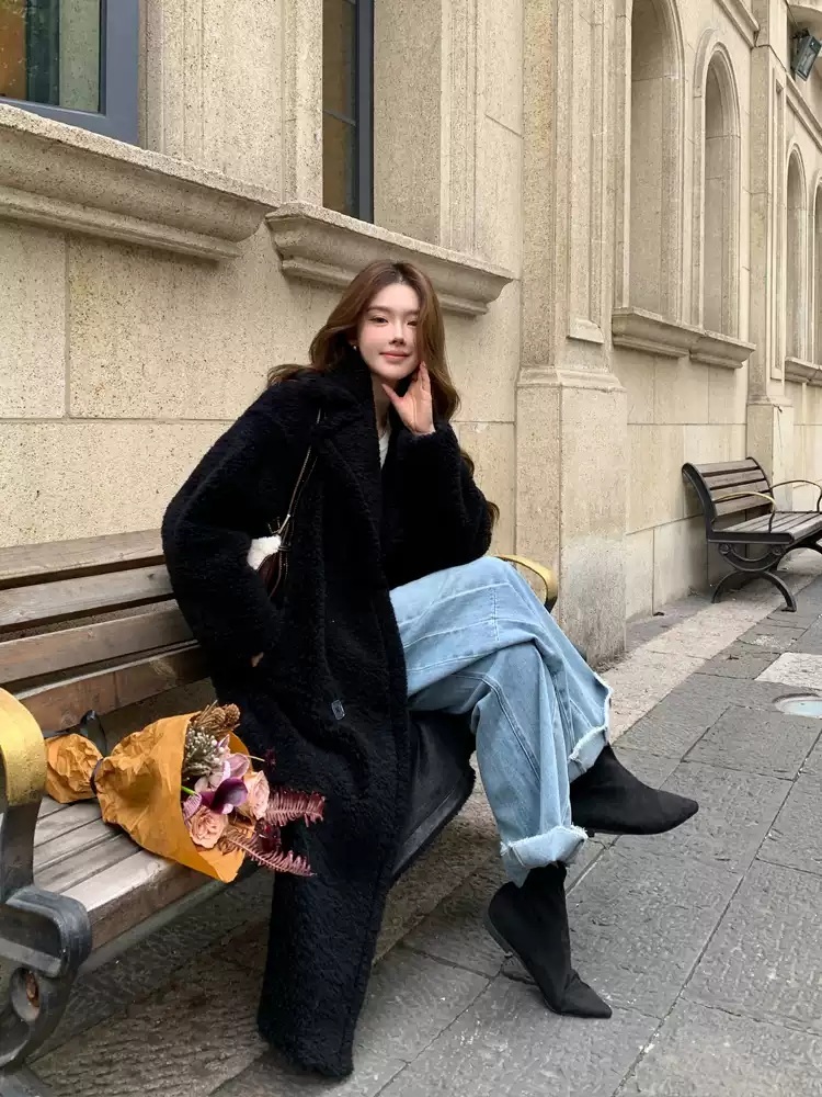 테디베어 코트 램스울 리얼 양털 퍼 코트 3color - 상세 이미지 2