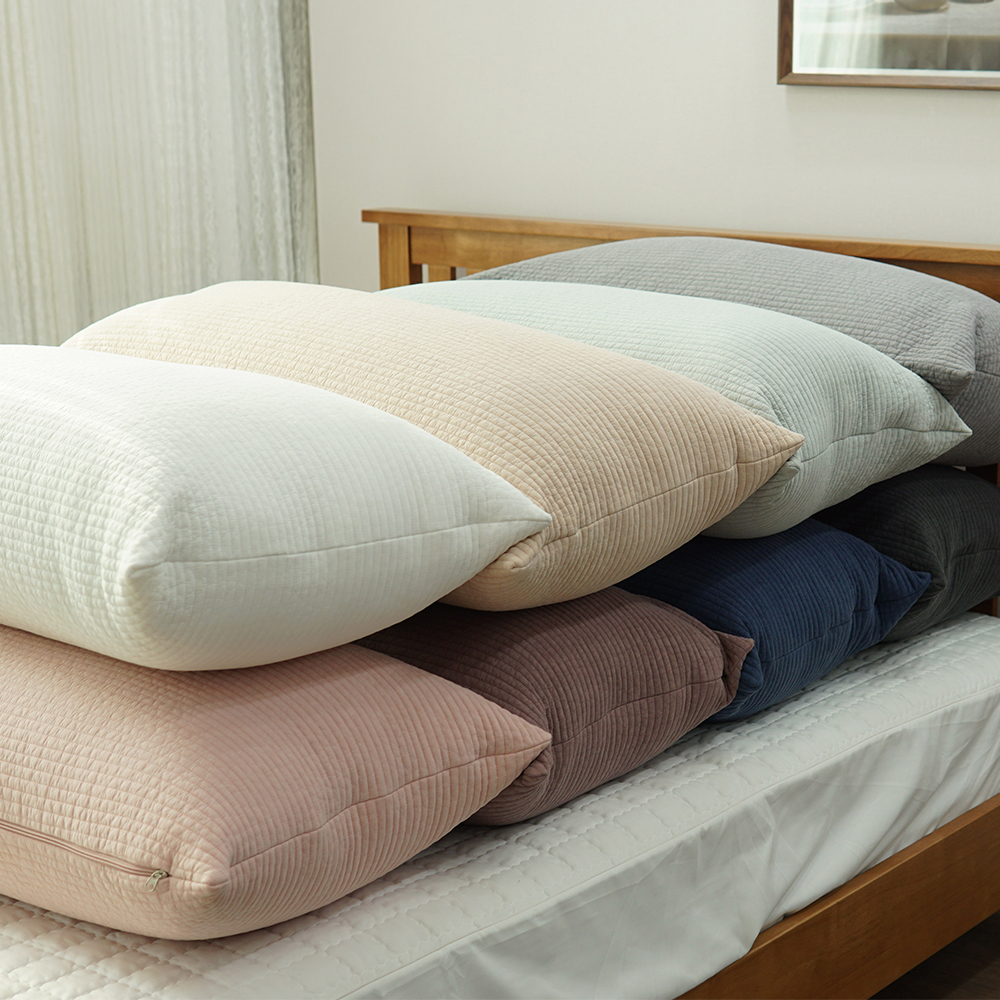 피그먼트 60수 줄누빔 등받이쿠션 소파 침대 대형베개 알러지케어 등쿠션 솜포함