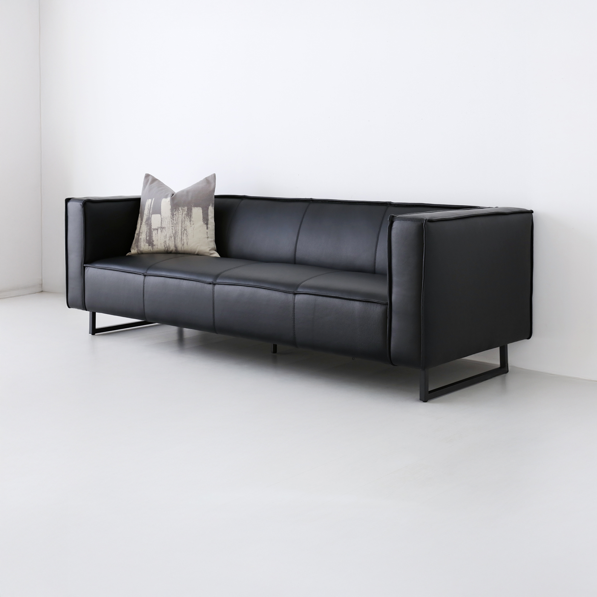 MATTONI 3인 이태리 가죽소파 리치블랙 9651.8494