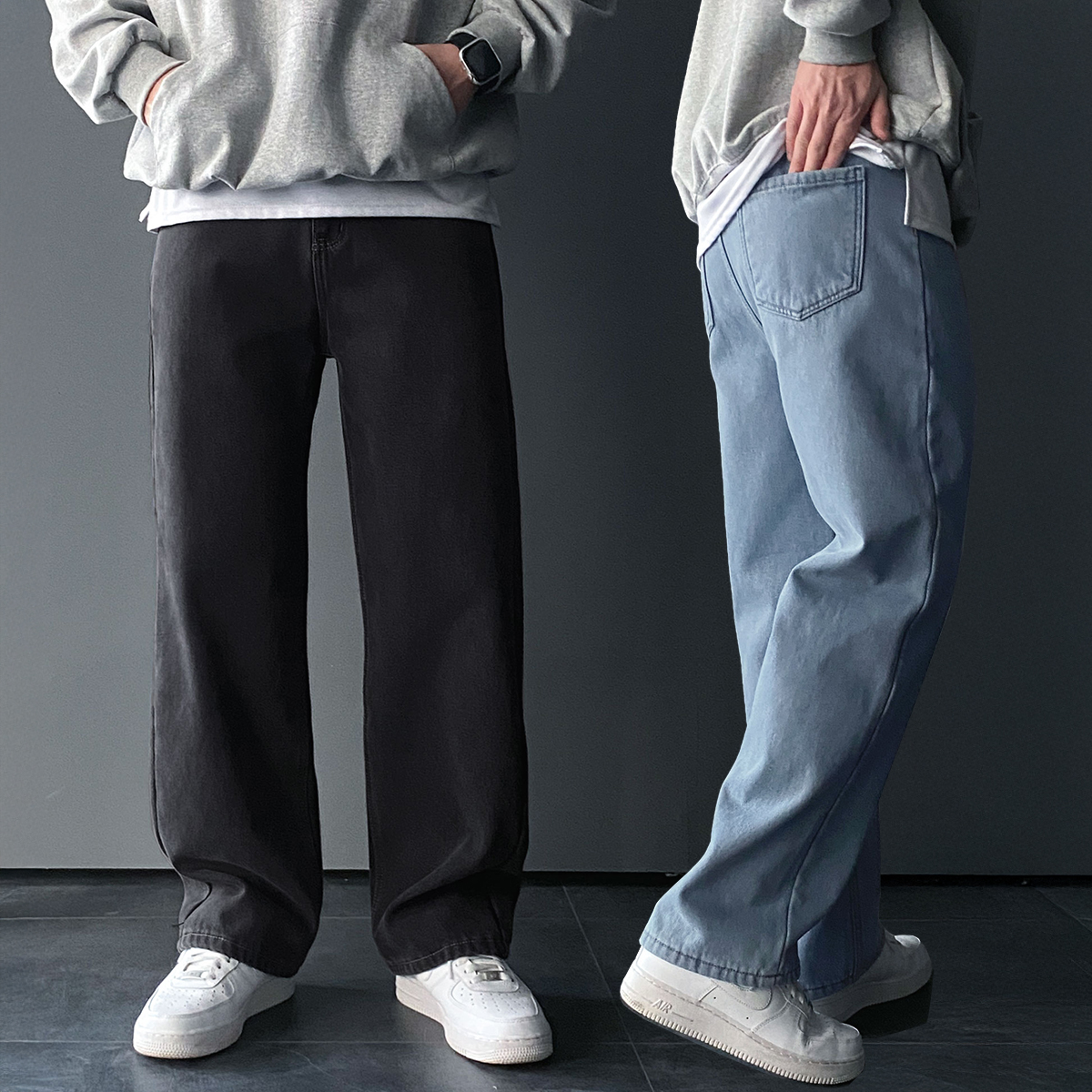 남자기모청바지 흑청바지 블랙진 남자연청바지 제품 이미지