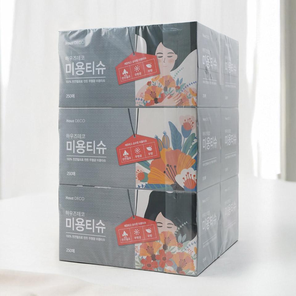 메가마트 하우즈데코 미용 티슈 250매x6개 - 상세 이미지 2