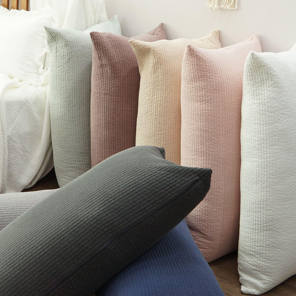 피그먼트 60수 줄누빔 등받이쿠션 소파 침대 대형베개 알러지케어 등쿠션 솜포함