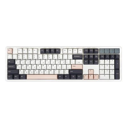 QSENN Q104 PBT 풀윤활 가스켓 유무선 블루투스 기계식 게이밍 키보드 화이트 하이무 (저소음 바다소금축)